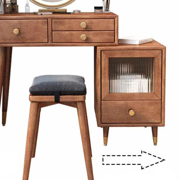 Rubberwood Vanity Table Drawers Simple Scandinavian Makeup Vanity Table