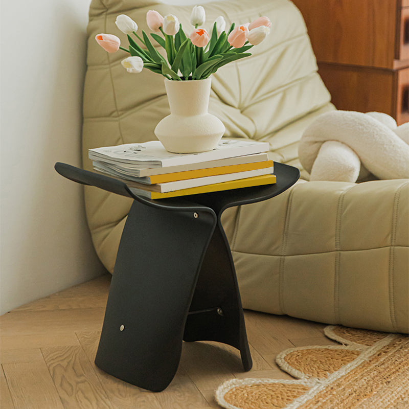 12" Wide Contemporary Corner Table Solid Wood Accent Side Table