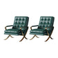 Contemporary Accent Armchair Modern Upholstered Accent Chair Leather Green 2 Piece Set Clearhalo 'Accent Chairs' 'accent_chairs' 'Chairs & Seating' 'furn' 'furn_accent_chairs' 'Furniture' 'Living Room Furniture' 7219170