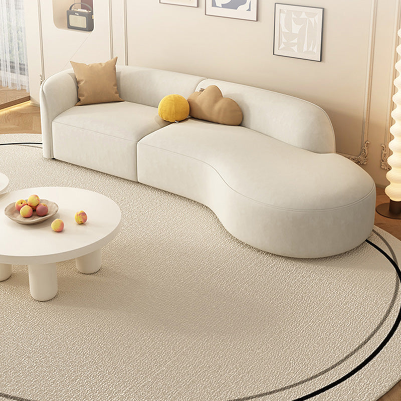 29" Wide Contemporary Sofa White Stationary Seating for Living Room