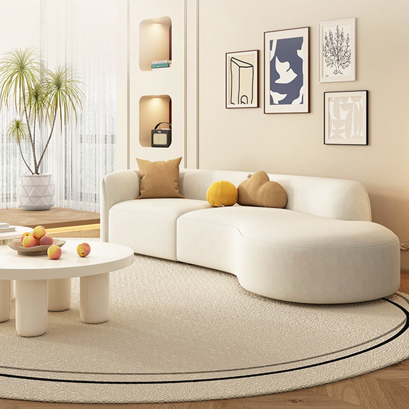 29" Wide Contemporary Sofa White Stationary Seating for Living Room