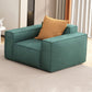 37" Wide Contemporary Sofa Leather Square Arm Green Standard Seating