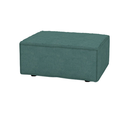37" Wide Contemporary Sofa Leather Square Arm Green Standard Seating