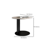 Round Coffee Table in Black Luxurious Stone Top Cocktail Table Clearhalo 'Coffee & Accent Tables' 'Coffee Tables' 'coffee_tables' 'furn' 'furn_coffee_tables' 'Furniture' 'Living Room Furniture' 7219258