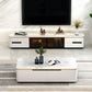 Rectangular Slate Coffee Table Contemporary Simple 4 Drawers Cocktail Table in White Clearhalo 'Coffee & Accent Tables' 'Coffee Tables' 'coffee_tables' 'furn' 'furn_coffee_tables' 'Furniture' 'Living Room Furniture' 7219273