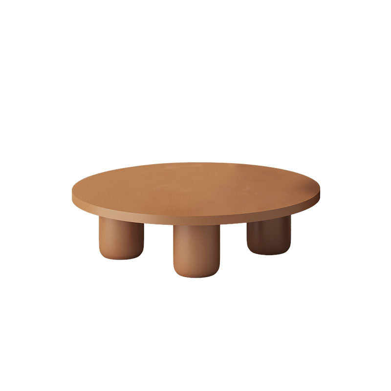 Modern Round Wooden Coffee Table Set Solid Wood 4 Legs Cocktail Table Brown Clearhalo 'Coffee & Accent Tables' 'Coffee Tables' 'coffee_tables' 'furn' 'furn_coffee_tables' 'Furniture' 'Living Room Furniture' 7219279