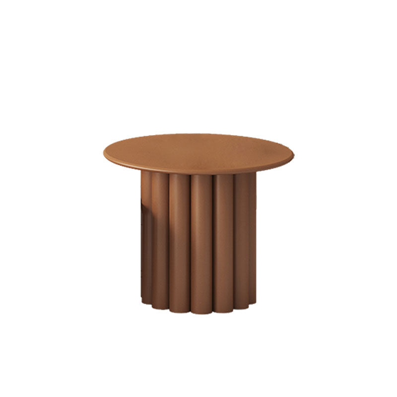 Modern Round Wooden Coffee Table Set Solid Wood 4 Legs Cocktail Table 20"L x 20"W x 16"H Brown Clearhalo 'Coffee & Accent Tables' 'Coffee Tables' 'coffee_tables' 'furn' 'furn_coffee_tables' 'Furniture' 'Living Room Furniture' 7219287