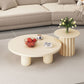 Modern Round Wooden Coffee Table Set Solid Wood 4 Legs Cocktail Table Clearhalo 'Coffee & Accent Tables' 'Coffee Tables' 'coffee_tables' 'furn' 'furn_coffee_tables' 'Furniture' 'Living Room Furniture' 7219289