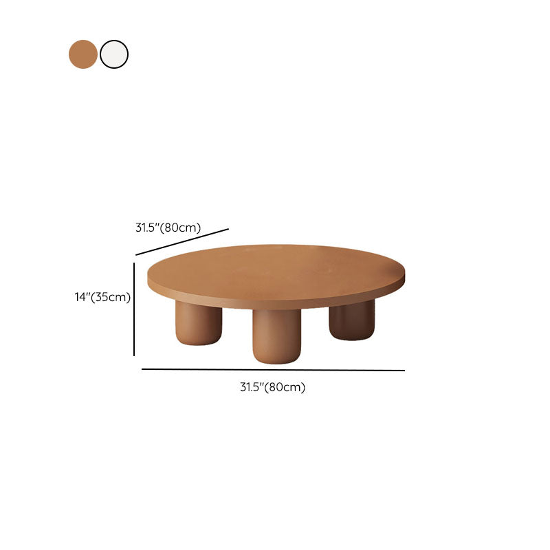 Modern Round Wooden Coffee Table Set Solid Wood 4 Legs Cocktail Table Clearhalo 'Coffee & Accent Tables' 'Coffee Tables' 'coffee_tables' 'furn' 'furn_coffee_tables' 'Furniture' 'Living Room Furniture' 7219292