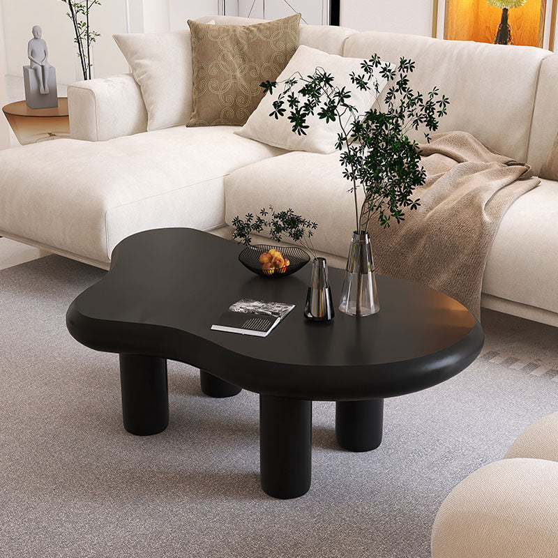 4 Legs Coffee Table Wood Geometric Coffee Coffee or End Table Black Clearhalo 'Coffee & Accent Tables' 'Coffee Tables' 'coffee_tables' 'furn' 'furn_coffee_tables' 'Furniture' 'Living Room Furniture' 7219328