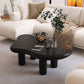 4 Legs Coffee Table Wood Geometric Coffee Coffee or End Table Black Clearhalo 'Coffee & Accent Tables' 'Coffee Tables' 'coffee_tables' 'furn' 'furn_coffee_tables' 'Furniture' 'Living Room Furniture' 7219330