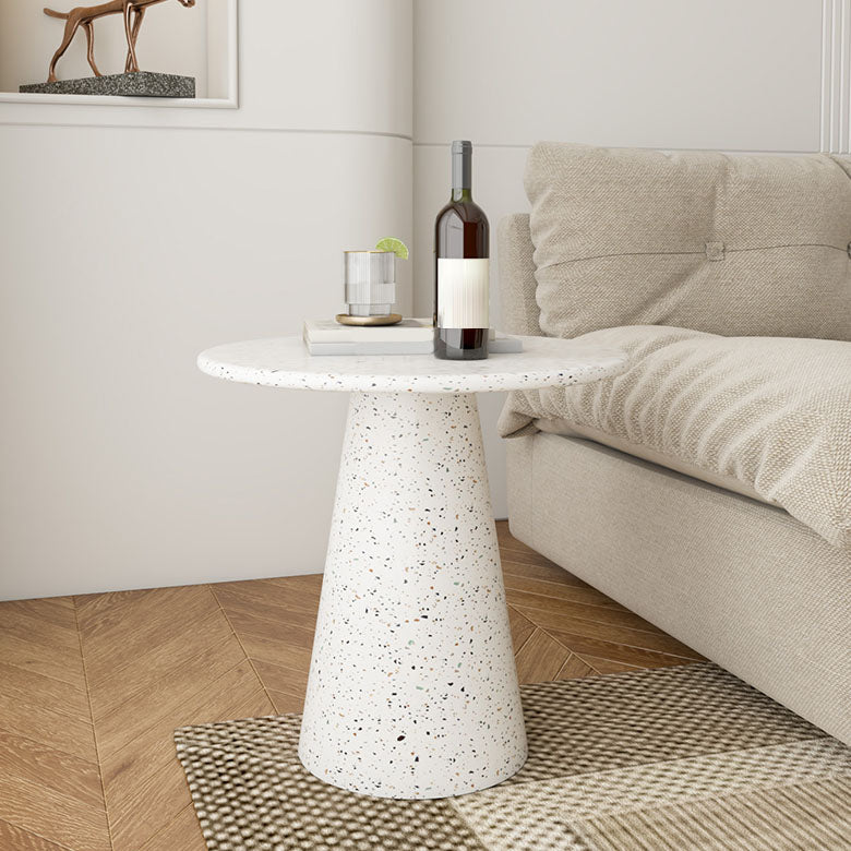 Round White Metal Coffee Table Modern Cocktail Table for Living Room Clearhalo 'Coffee & Accent Tables' 'Coffee Tables' 'coffee_tables' 'furn' 'furn_coffee_tables' 'Furniture' 'Living Room Furniture' 7219352