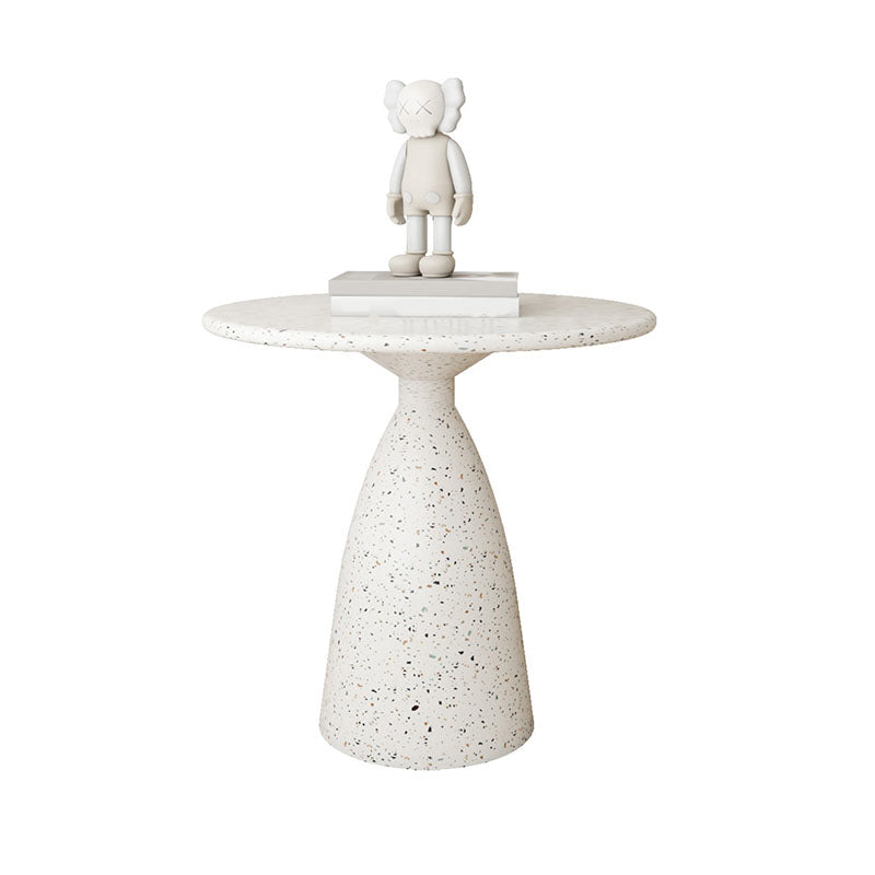 Round White Metal Coffee Table Modern Cocktail Table for Living Room Cone Clearhalo 'Coffee & Accent Tables' 'Coffee Tables' 'coffee_tables' 'furn' 'furn_coffee_tables' 'Furniture' 'Living Room Furniture' 7219354