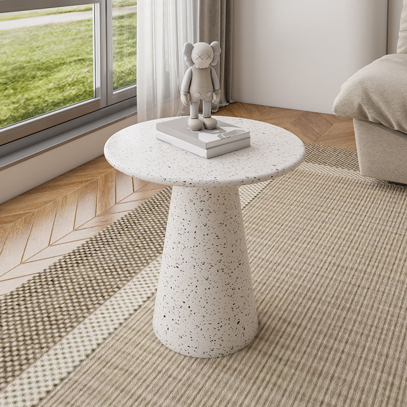 Round White Metal Coffee Table Modern Cocktail Table for Living Room Clearhalo 'Coffee & Accent Tables' 'Coffee Tables' 'coffee_tables' 'furn' 'furn_coffee_tables' 'Furniture' 'Living Room Furniture' 7219355