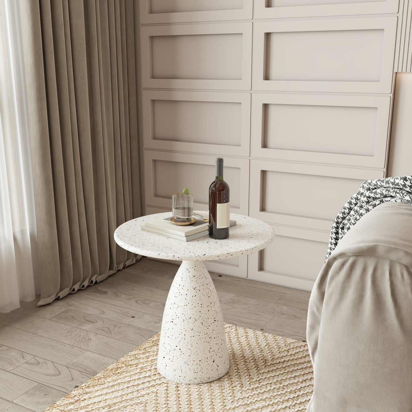 Round White Metal Coffee Table Modern Cocktail Table for Living Room Clearhalo 'Coffee & Accent Tables' 'Coffee Tables' 'coffee_tables' 'furn' 'furn_coffee_tables' 'Furniture' 'Living Room Furniture' 7219357