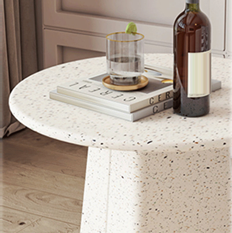 Round White Metal Coffee Table Modern Cocktail Table for Living Room Clearhalo 'Coffee & Accent Tables' 'Coffee Tables' 'coffee_tables' 'furn' 'furn_coffee_tables' 'Furniture' 'Living Room Furniture' 7219359