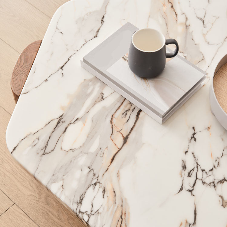 3 Legs Coffee Table Marble Geometric Coffee Coffee or End Table Clearhalo 'Coffee & Accent Tables' 'Coffee Tables' 'coffee_tables' 'furn' 'furn_coffee_tables' 'Furniture' 'Living Room Furniture' 7219371
