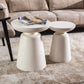 Round White Metal Coffee Table Pedestal 1 Single Cocktail Table Clearhalo 'Coffee & Accent Tables' 'Coffee Tables' 'coffee_tables' 'furn' 'furn_coffee_tables' 'Furniture' 'Living Room Furniture' 7219374