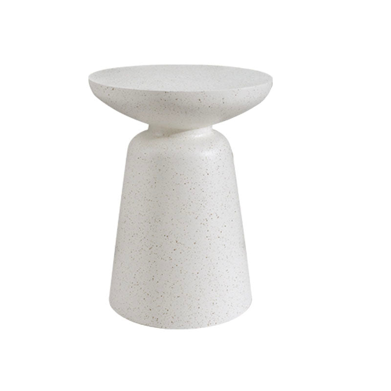Round White Metal Coffee Table Pedestal 1 Single Cocktail Table 19.7"L x 19.7"W x 23.5"H Clearhalo 'Coffee & Accent Tables' 'Coffee Tables' 'coffee_tables' 'furn' 'furn_coffee_tables' 'Furniture' 'Living Room Furniture' 7219375