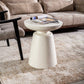 Round White Metal Coffee Table Pedestal 1 Single Cocktail Table Clearhalo 'Coffee & Accent Tables' 'Coffee Tables' 'coffee_tables' 'furn' 'furn_coffee_tables' 'Furniture' 'Living Room Furniture' 7219379