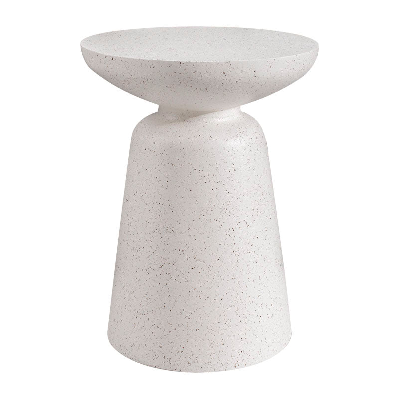 Round White Metal Coffee Table Pedestal 1 Single Cocktail Table Clearhalo 'Coffee & Accent Tables' 'Coffee Tables' 'coffee_tables' 'furn' 'furn_coffee_tables' 'Furniture' 'Living Room Furniture' 7219380