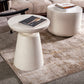 Round White Metal Coffee Table Pedestal 1 Single Cocktail Table Clearhalo 'Coffee & Accent Tables' 'Coffee Tables' 'coffee_tables' 'furn' 'furn_coffee_tables' 'Furniture' 'Living Room Furniture' 7219384