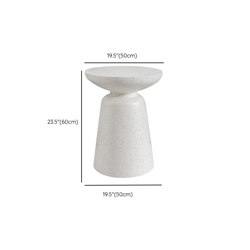Round White Metal Coffee Table Pedestal 1 Single Cocktail Table Clearhalo 'Coffee & Accent Tables' 'Coffee Tables' 'coffee_tables' 'furn' 'furn_coffee_tables' 'Furniture' 'Living Room Furniture' 7219391