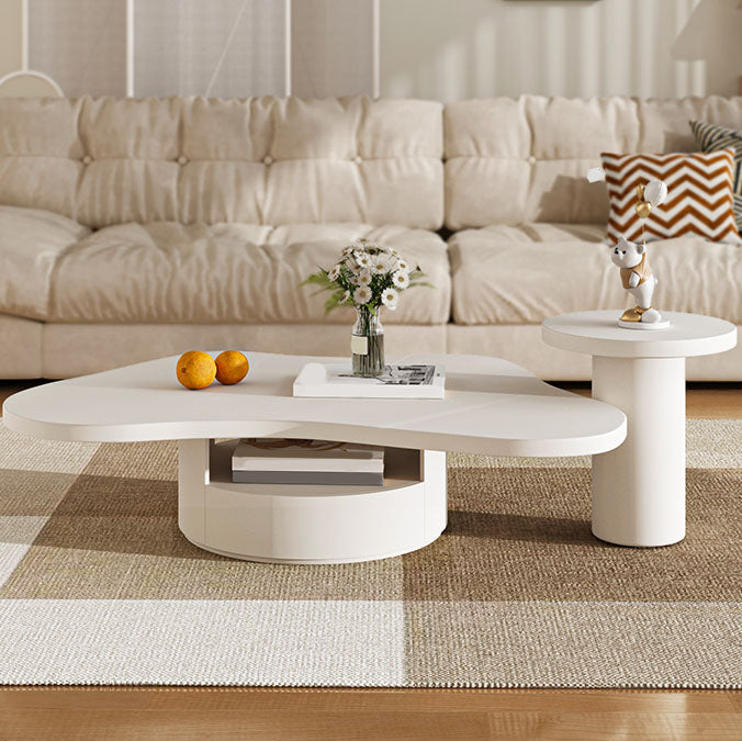 Abstract Coffee Table Wood Geometric Coffee Coffee or End Table with Drawer Clearhalo 'Coffee & Accent Tables' 'Coffee Tables' 'coffee_tables' 'furn' 'furn_coffee_tables' 'Furniture' 'Living Room Furniture' 7219410