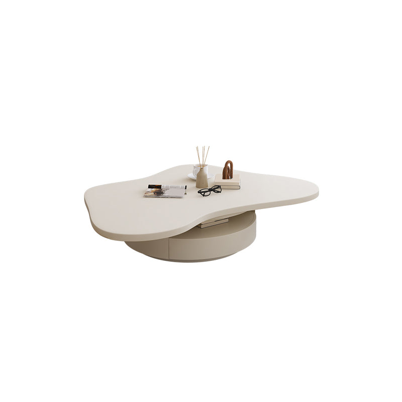 31" Wide Contemporary Coffee Table White Coffee Cocktail Table with Storage