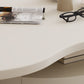 31" Wide Contemporary Coffee Table White Coffee Cocktail Table with Storage