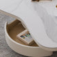 31" Wide Contemporary Coffee Table White Coffee Cocktail Table with Storage