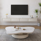 31" Wide Contemporary Coffee Table White Coffee Cocktail Table with Storage