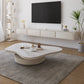 31" Wide Contemporary Coffee Table White Coffee Cocktail Table with Storage