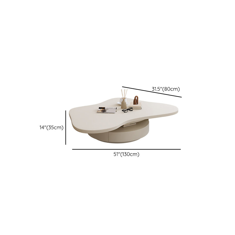 31" Wide Contemporary Coffee Table White Coffee Cocktail Table with Storage