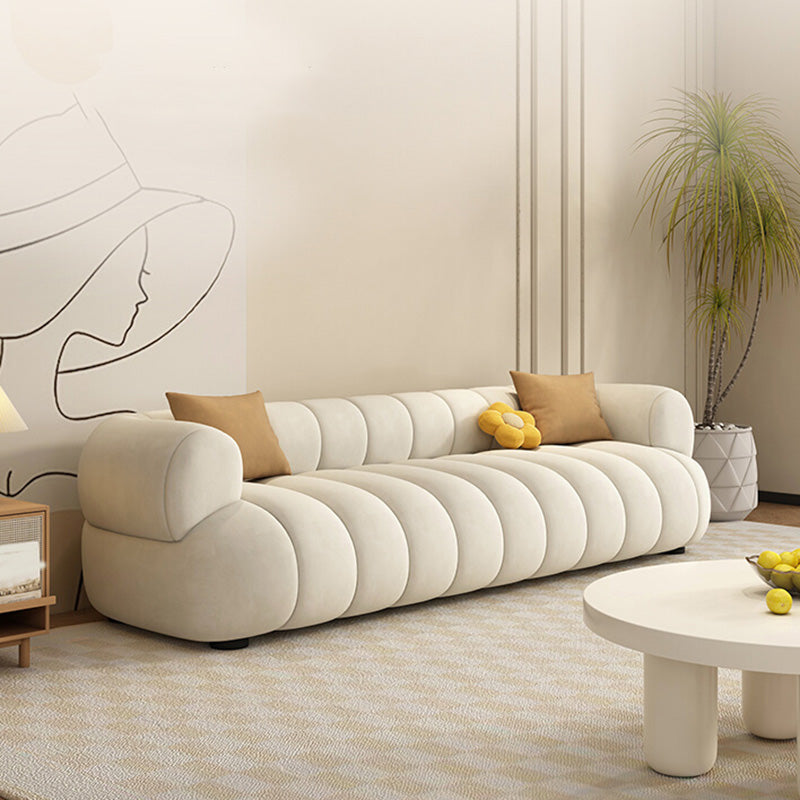 35" Wide Contemporary Sofa White Pillows Stationary Seating for Living Room Clearhalo 'furn' 'furn_sofas' 'Furniture' 'Living Room Furniture' 'Sofa' 'sofas' 7219657