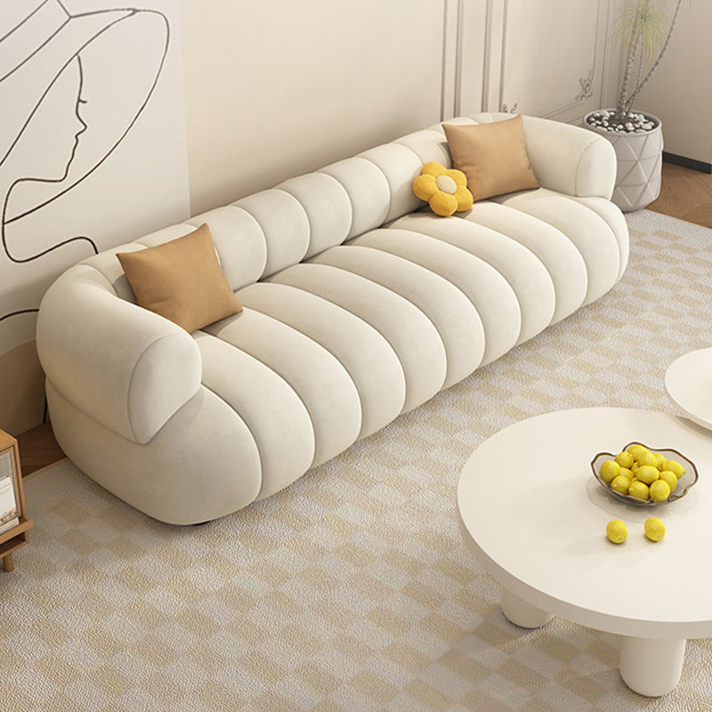 35" Wide Contemporary Sofa White Pillows Stationary Seating for Living Room Clearhalo 'furn' 'furn_sofas' 'Furniture' 'Living Room Furniture' 'Sofa' 'sofas' 7219661