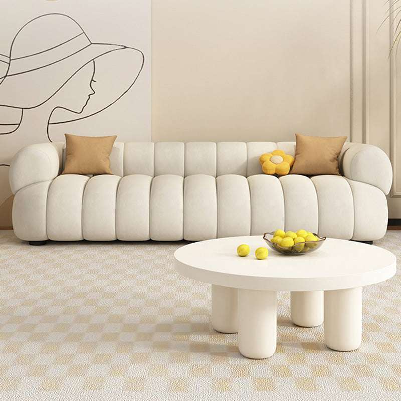 35" Wide Contemporary Sofa White Pillows Stationary Seating for Living Room Clearhalo 'furn' 'furn_sofas' 'Furniture' 'Living Room Furniture' 'Sofa' 'sofas' 7219662