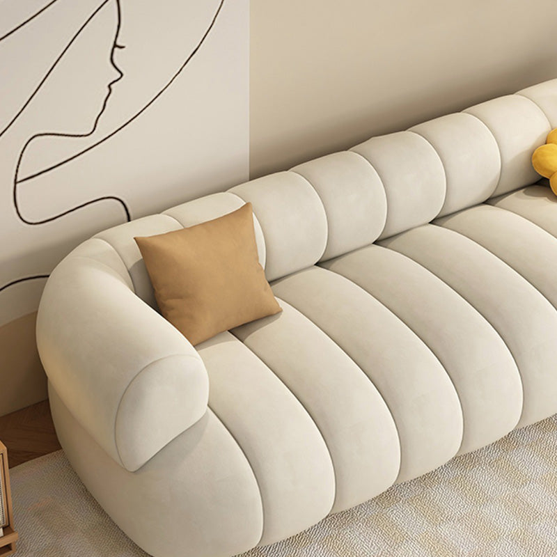 35" Wide Contemporary Sofa White Pillows Stationary Seating for Living Room Clearhalo 'furn' 'furn_sofas' 'Furniture' 'Living Room Furniture' 'Sofa' 'sofas' 7219664