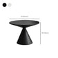 Table d'angle contemporaine metal rond piédestal latérale