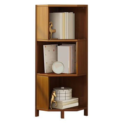 12.6"W Lacquered Accent Chest Brown Mid-Century Modern Chest with Shelves 13"L x 13"W x 41"H Clearhalo 'Cabinets & Chests' 'cabinets_chests' 'furn' 'furn_cabinets_chests' 'Furniture' 'Living Room Furniture' 7219729