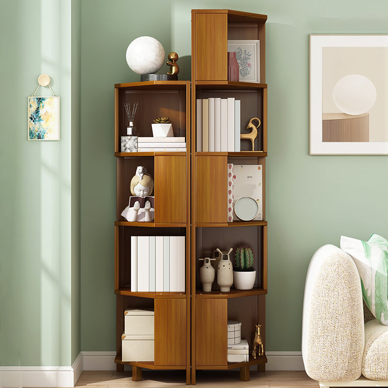 12.6"W Lacquered Accent Chest Brown Mid-Century Modern Chest with Shelves Clearhalo 'Cabinets & Chests' 'cabinets_chests' 'furn' 'furn_cabinets_chests' 'Furniture' 'Living Room Furniture' 7219733