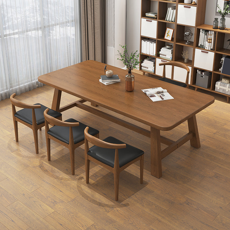 Solid Wood Rectangle Writing Desk Modern H-Base 29.53" Tall Office Desk Clearhalo 'furn' 'furn_office_desk' 'Furniture' 'Office Desks' 'Office Furniture' 'office_desk' 7220459