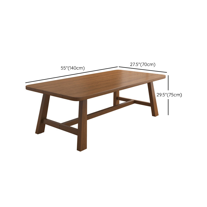 Solid Wood Rectangle Writing Desk Modern H-Base 29.53" Tall Office Desk Clearhalo 'furn' 'furn_office_desk' 'Furniture' 'Office Desks' 'Office Furniture' 'office_desk' 7220477