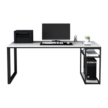 Contemporary Gaming Desk Antique Finish Computer Desk with Shelf Clearhalo 'furn' 'furn_office_desk' 'Furniture' 'Office Desks' 'Office Furniture' 'office_desk' 7220485