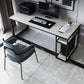 Contemporary Gaming Desk Antique Finish Computer Desk with Shelf Clearhalo 'furn' 'furn_office_desk' 'Furniture' 'Office Desks' 'Office Furniture' 'office_desk' 7220492