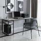 Contemporary Gaming Desk Antique Finish Computer Desk with Shelf Clearhalo 'furn' 'furn_office_desk' 'Furniture' 'Office Desks' 'Office Furniture' 'office_desk' 7220494