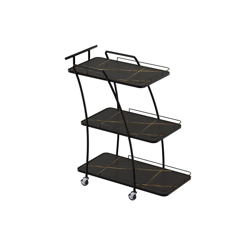 モダンなシンプルなオープンストレージキッチントロリー長方形のダイニングルーム準備テーブル