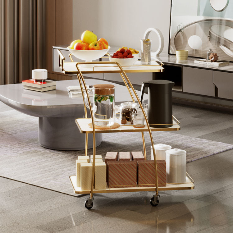 モダンなシンプルなオープンストレージキッチントロリー長方形のダイニングルーム準備テーブル