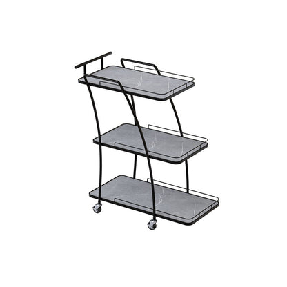 モダンなシンプルなオープンストレージキッチントロリー長方形のダイニングルーム準備テーブル