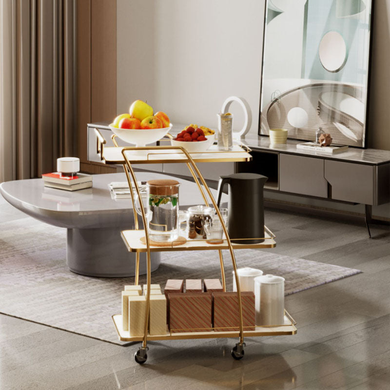 モダンなシンプルなオープンストレージキッチントロリー長方形のダイニングルーム準備テーブル